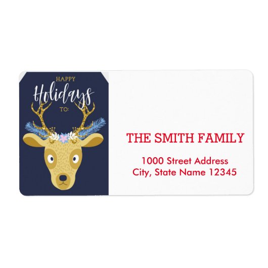 Vintage kerstfeestdag etiket (Voorkant)