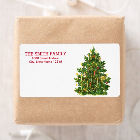 Vintage-kerstfeestdag Etiket (Insitu)