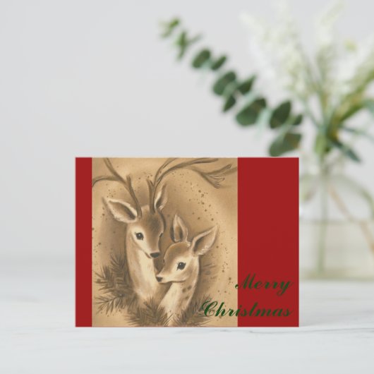 Vintage-kerstfeestdag Feestdagenkaart (Staand voorkant)