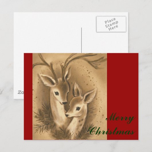 Vintage-kerstfeestdag Feestdagenkaart (Voorkant / Achterkant)