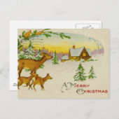 Vintage-kerstfeestdag Feestdagenkaart (Voorkant / Achterkant)