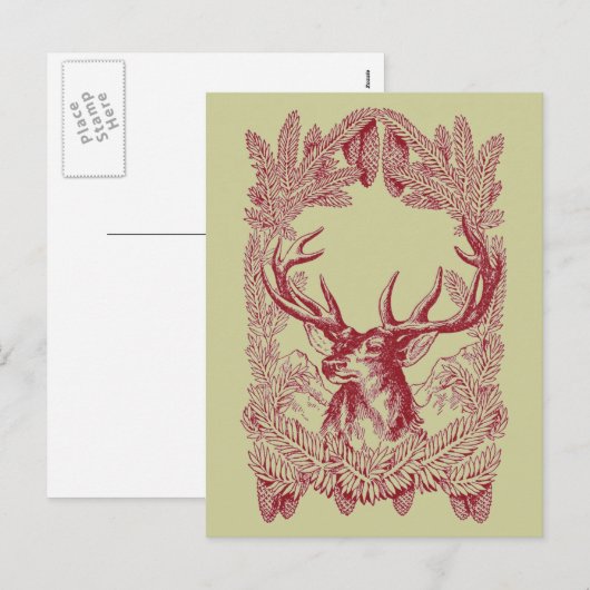 Vintage-kerstfeestdag Feestdagenkaart (Voorkant / Achterkant)