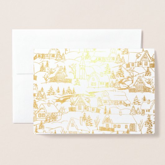 Vintage Kerstfeestdag Folie Kaarten (Voorkant met envelop)