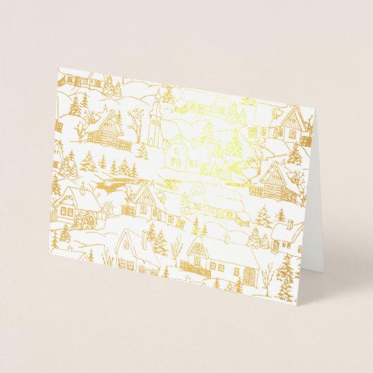 Vintage Kerstfeestdag Folie Kaarten (Voorkant)