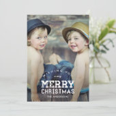 Vintage-kerstfeestdag — Fotokaarten Feestdagenkaart (Staand voorkant)