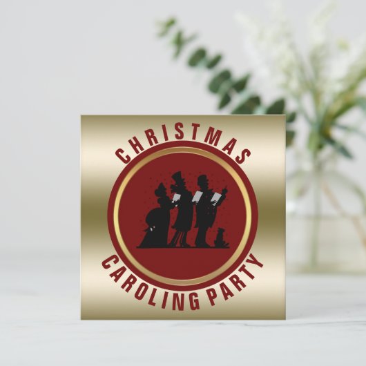 Vintage kerstfeestdag | Goud rood Kaart (Staand voorkant)