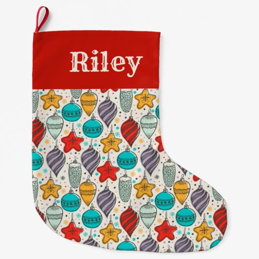 Vintage kerstfeestdag grote kerstsok (Voorkant)