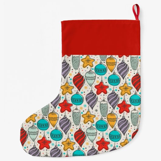 Vintage kerstfeestdag grote kerstsok (Achterkant)