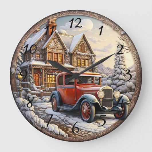 Vintage-kerstfeestdag Grote Klok (Voorkant)