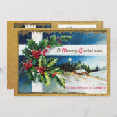 Vintage kerstfeestdag kaart (Voorkant / Achterkant)
