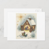 Vintage kerstfeestdag Kaart (Voorkant / Achterkant)