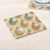 Vintage kerstfeestdag kartonnen onderzetters (Schuin)