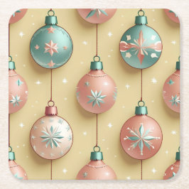 Vintage kerstfeestdag kartonnen onderzetters