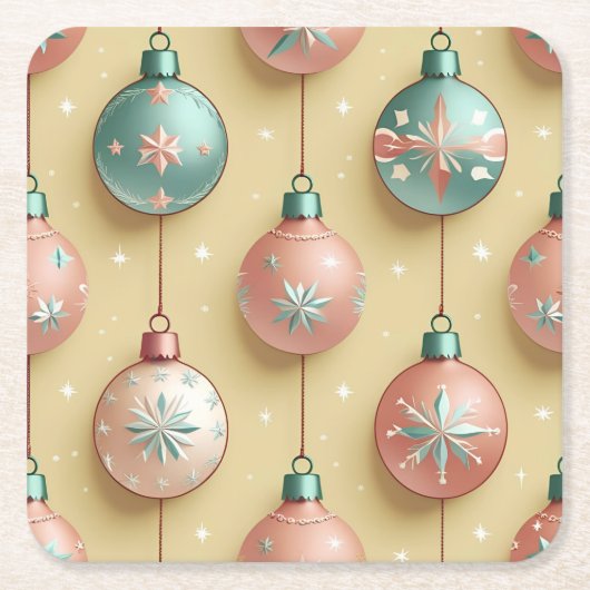 Vintage kerstfeestdag kartonnen onderzetters