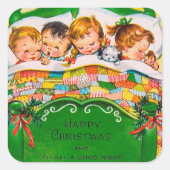 Vintage kerstfeestdag kinder sticker (Voorkant)