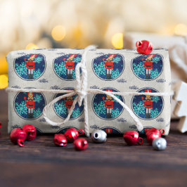 Vintage Kerstfeestdag Nutkraker Cadeaupapier