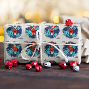 Vintage Kerstfeestdag Nutkraker Cadeaupapier