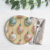 Vintage kerstfeestdag papieren bordje