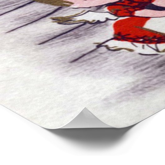 Vintage kerstfeestdag retro Angels poster (Hoek)