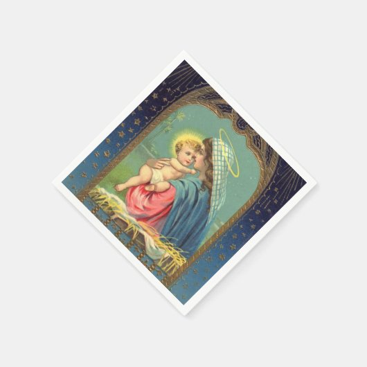 Vintage kerstfeestdag, servetten (Hoek)