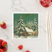 Vintage kerstfeestdag, servetten (Insitu)