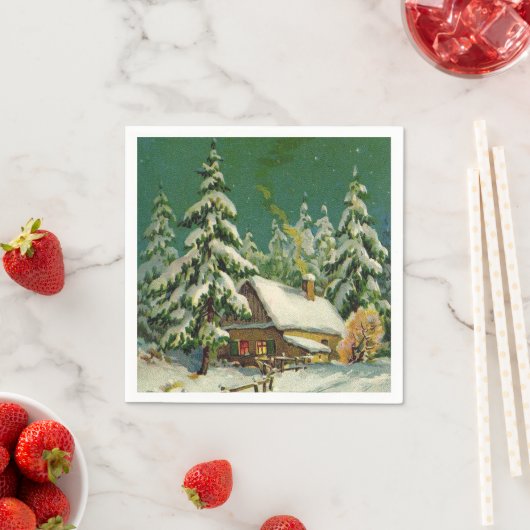 Vintage kerstfeestdag, servetten (Insitu)