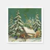 Vintage kerstfeestdag, servetten (Voorkant)