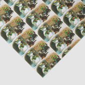 Vintage kerstfeestdag sneeuwpopfeest tissuepapier (Detail)