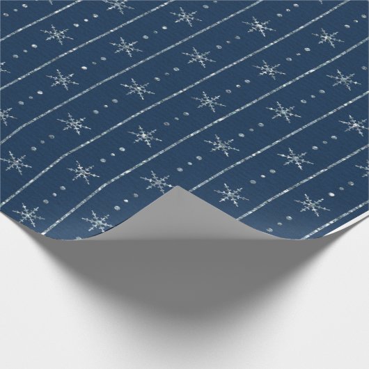 Vintage Kerstfeestdag Snowflake Cadeaupapier (Hoek)