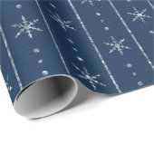 Vintage Kerstfeestdag Snowflake Cadeaupapier (Rol Hoek)