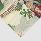 Vintage-kerstfeestdag Tissuepapier (Detail)