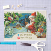 Vintage kerstfeestdag tissuepapier (Craft)