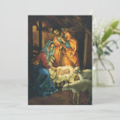 Vintage-kerstfeestdag uitnodiging (Staand voorkant)