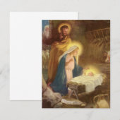 Vintage-kerstfeestdag uitnodiging (Voorkant / Achterkant)