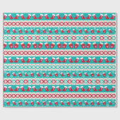 Vintage kerstfeestdag winterslaap sneeuwval cadeaupapier (Vlak)