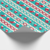 Vintage kerstfeestdag winterslaap sneeuwval cadeaupapier (Hoek)