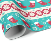 Vintage kerstfeestdag winterslaap sneeuwval cadeaupapier (Rol Hoek)