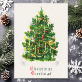 Vintage kerstfeestdagen Briefkaart