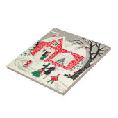 Vintage-kerstfeestdagen Greetings Tile Tegeltje (Zijkant)