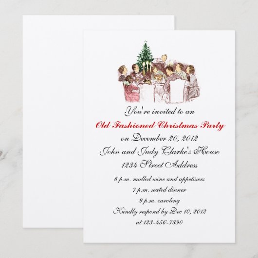 Vintage kerstfeestdagen kaart (Voorkant / Achterkant)