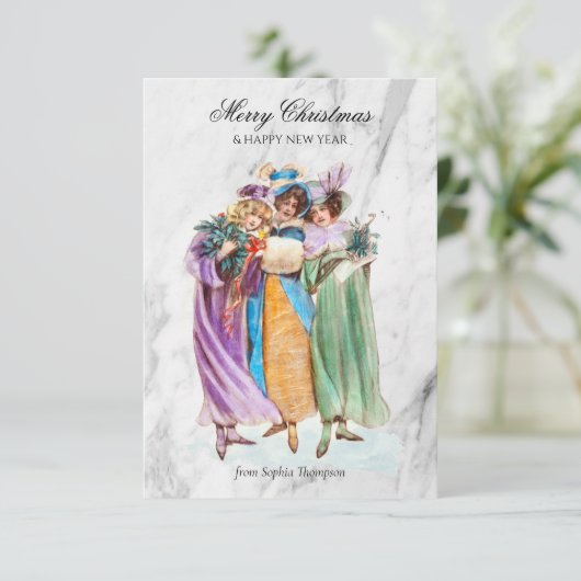 Vintage-kerstfeestdagen met aangepaste omhaal (Staand voorkant)