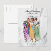 Vintage-kerstfeestdagen met aangepaste omhaal feestdagenkaart (Voorkant / Achterkant)