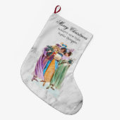 Vintage-kerstfeestdagen met aangepaste omhaal grote kerstsok (Voorkant (Hangend))