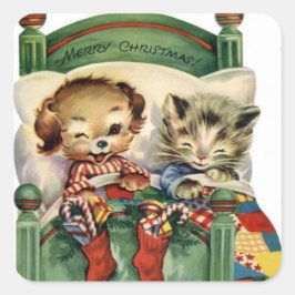 Vintage kerstfeestelijke sticker