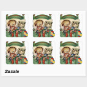 Vintage kerstfeestelijke sticker (Vel)