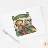 Vintage kerstfeestelijke sticker (Envelop)