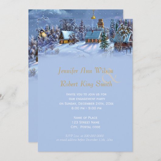 Vintage kerstfeestfeest kaart (Voorkant / Achterkant)