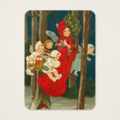 Vintage kerstfeestjes — Labels met cadeaus Visitekaartjes (Voorkant)