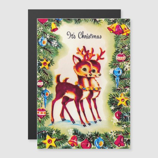 Vintage-kerstfeestkaart (Voorkant / Achterkant)