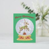 Vintage Kerstfeestkerij Ronde Snowglobe Briefkaart (Staand voorkant)